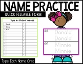 Editable Name Practice/ Name Trace - Quick Fillable List #bts