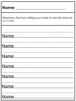 Preview of **Editable** Name Practice Worksheet