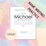Name Practice Worksheet (editable)