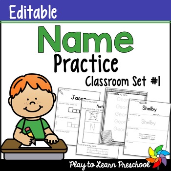 Preview of Name Practice: Editable Writing Literacy Activity Sheets