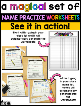 editable name practice worksheets by a teachable teacher tpt