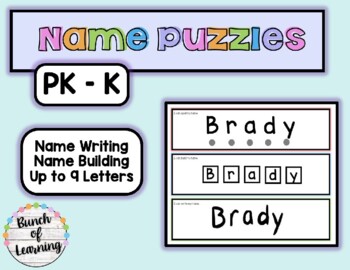 Preview of Name Puzzle Practice: Spell it, Build it, Write it EDITABLE