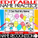 Name Recognition Activities | Color My Name editable | Nam