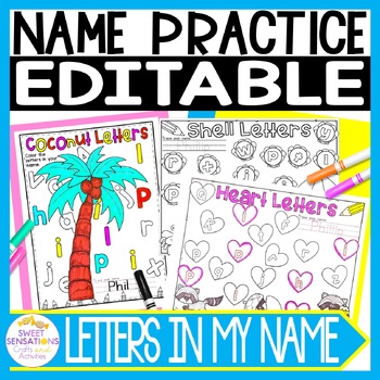 name recognition worksheets name writing practice editable tpt