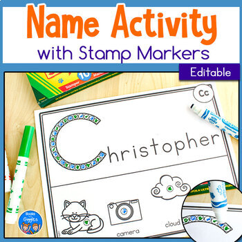 name recognition worksheets for stamp markers by books and giggles