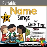 Name Songs for Circle Time Editable Preschool Literacy Activities
