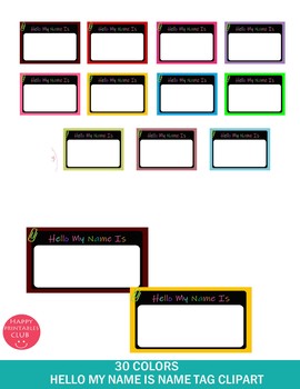 Name Tag Clipart School Name Tag Clipart Class Name Tags Tpt