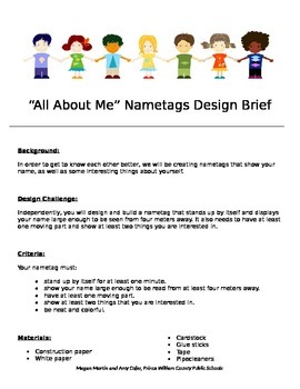 Name Design Brief Stem By Amy Cofer Teachers Pay Teachers