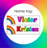 Name Tag For Seating Arrangements: Rainbow & Bubble Letters