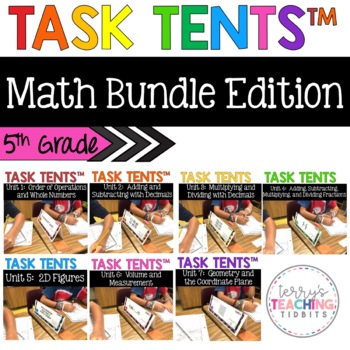 Preview of Task Tents™ Bundle - 5th Grade Math Edition {ALL 7 UNITS}