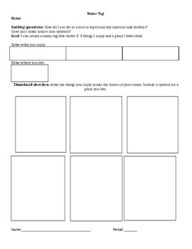 Preview of Name Tag Scaffold Worksheet