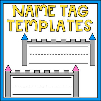 Name Templates With Writing Lines For Desks Or Cubbies Castle Theme