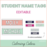 Name Tags Calming Colors | Editable 