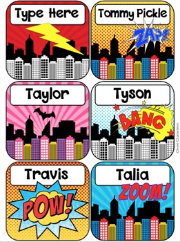 Superhero Name Plate Worksheets Teaching Resources Tpt