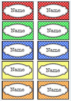 Preview of Name Tags - Dots