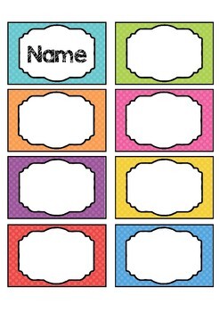 name tags bright colorful and editable by mrs edgar tpt