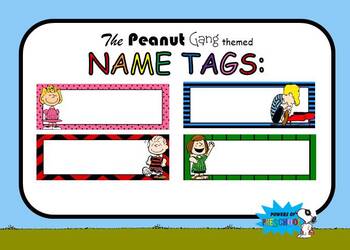 Preview of Name Tags Editable: Charlie Brown, Snoopy, Peanuts Gang Inspired