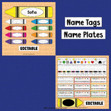 Name Tags Editable Crayon Name Plates Classroom Decor Stud