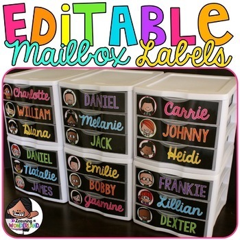 Preview of Name Tags | Editable Mailbox Labels | Sterilite Drawer Labels | Classroom Decor
