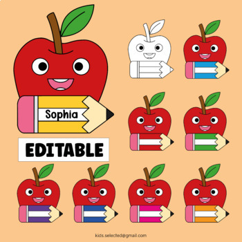 25 x Apple Print Name Tags Labels Stickers Back to School Teacher Resources 