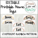 Name Tags Boho Rainbow Printable