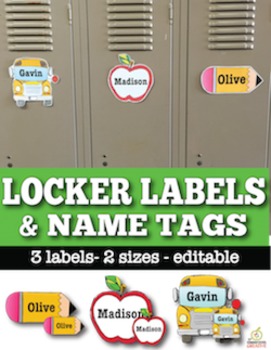 Name s Locker Labels Editable By The Classroom Creative Tpt