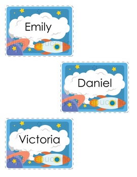 name tags labels space astronaut theme by miss cappuccino tpt