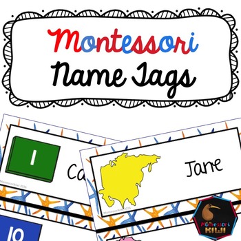Preview of Name Tags - Montessori themed