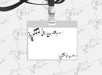 Preview of Name Tags! - Music Bar and Notes JBB 1 - Digital Template (PDF)
