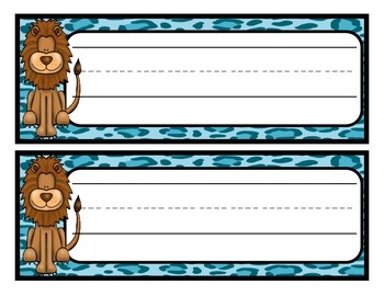 Name Tags- Safari Themed by Kindergarten Frenzy | TpT