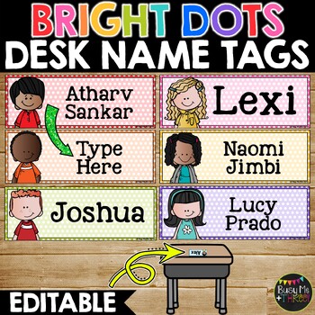 Name s For Desk Melonheadz Bright Polka Dots 168 Kids Fits Target Pockets