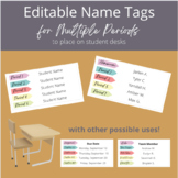 Name Tags for Desks for Multiple Periods - Middle School &