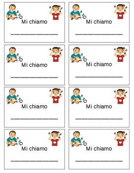 Preview of Name Tags for Italian Language Folders