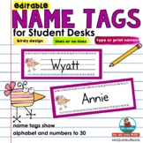 Name Tags for Student Desks| Birdy Design| Alphabet & Numb