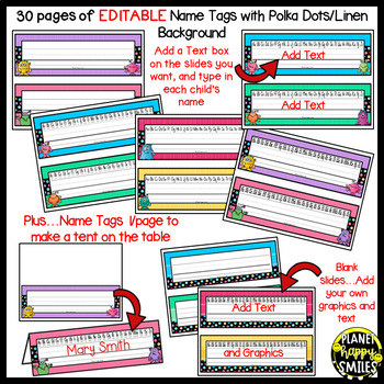 Name Tags for Student desks (EDITABLE) Monster Theme by Planet Happy Smiles