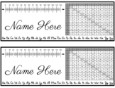 Name Tags with Number Line and Multiplication Chart