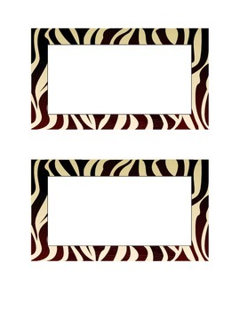 Preview of Name Tags with Zebra Border