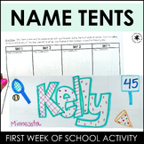 Name Tents- First Day of School Activity