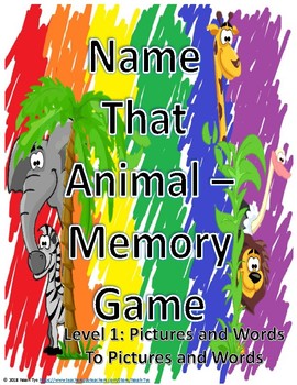 Preview of Name That Animal Memory Level 1
