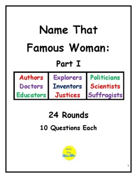 Preview of Name That Famous Woman Part I