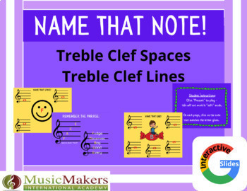 Preview of Name That Note! | Reading Treble Clef Lines & Spaces | Google Slides Interactive