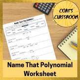 Name That Polynomial: Standard Form and Classifying by Deg