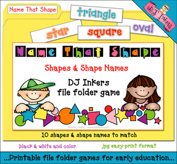 Preview of Name That Shape File Folder Game - match 10 shapes and shape names