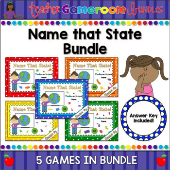Preview of Name That State Powerpoint Game Bundle