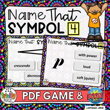 Preview of Name That Symbol 4 - Dynamics (PDF Game & Boom Digital Task Cards)