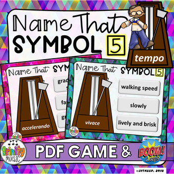 Preview of Name That Symbol 5 - Tempo (PDF Game & Boom Digital Task Cards)