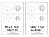Name That Weather-Emergent Reader for Kindergarten or First