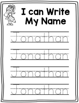 Name Writing Practice- Name Trace Paper (Editable) by ...