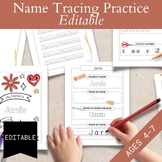 Name Tracing Editable, First and Last Name Writing Practic