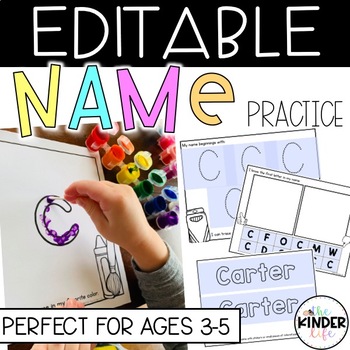 Preview of Name Tracing Editable Practice | Name Writing Activities